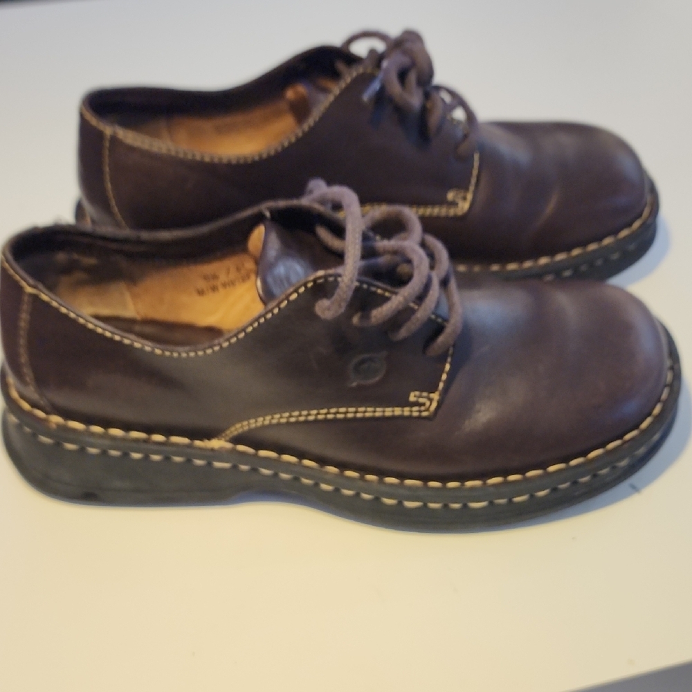 Born Brown Leather Oxford Shoes with Durable Soles 9.5